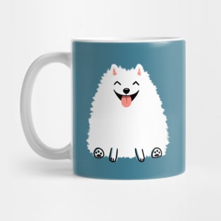 Cute White Pomeranian Cartoon Dog Mug